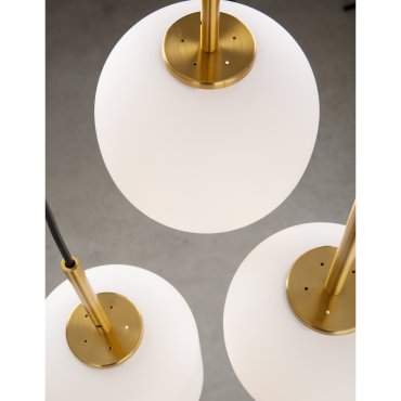 Nova Luce Lato - hanglamp - Ø 30 x 120 cm - antiek messing