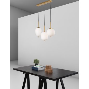 Nova Luce Lato - hanglamp - 53 x 9 x 120 cm - antiek messing