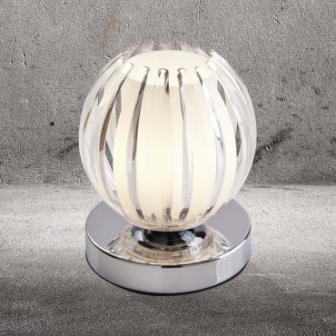 Searchlight Claw - tafellamp - Ø 11 x 13,5 cm - 3 stappen dimbaar - chroom en transparant