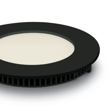 ONE Light Round Recessed Panels - inbouwspot - Ø 120 mm, Ø 108 mm inbouwmaat - 8W LED incl. - IP40 - zwart - witte lichtkleur