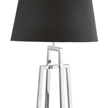 Searchlight York - tafellamp - Ø 36 x 59,5 cm - mat zwart en chroom