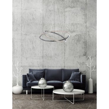 Nova Luce Livorno - hanglamp - Ø 45 x 120 cm - 29W LED incl. - chroom