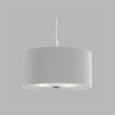 Searchlight Drum Pleat - hanglamp - Ø 40 x 108 cm - zilver