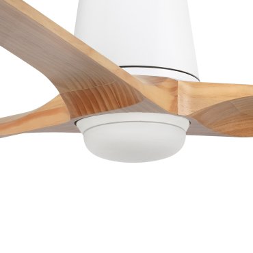 Faro Heywood Tub L - plafondventilator met licht - Ø 132 - mat wit en pino