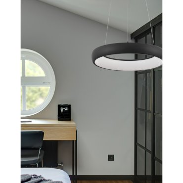 Nova Luce Albi - hanglamp - Ø 41 x 120 cm - 32W dimbare LED incl. - zand zwart