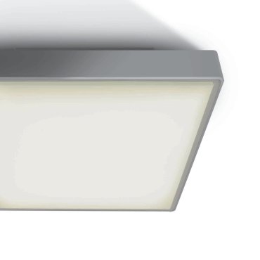 ONE Light E27 Plafo Outdoor Square - buiten plafondverlichting - 29,5 x 29,5 x 10,5 cm - IP65 - grijs