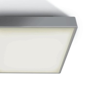 ONE Light E27 Plafo Outdoor Square - buiten plafondverlichting - 22,1 x 22,1 x 9,3 cm - IP65 - grijs