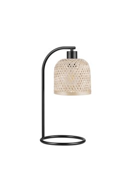 Nova Luce Intra - tafellamp - Ø 16 x 41 cm - natuurlijk bamboe en zwart