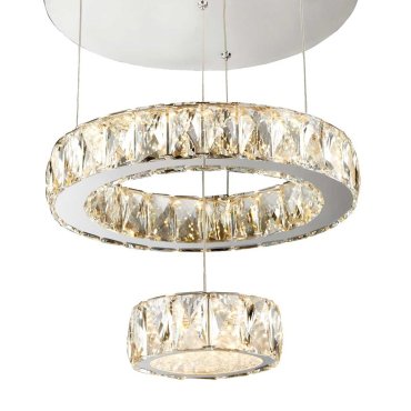Searchlight Clover - hanglamp - Ø 35 x 70 cm - 28W LED incl. - chroom