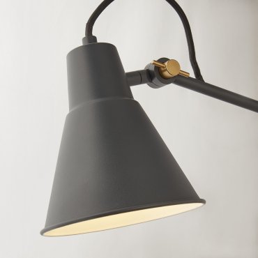 Searchlight Swing - wandverlichting met trekschakelaar - 14 x 77 cm - grijs