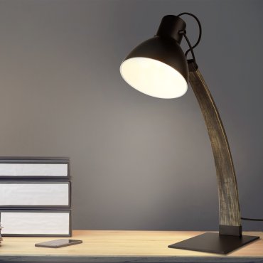 Searchlight Nanna - tafellamp - 41 x 16 x 63,5 cm - mat zwart en grijs gewassen