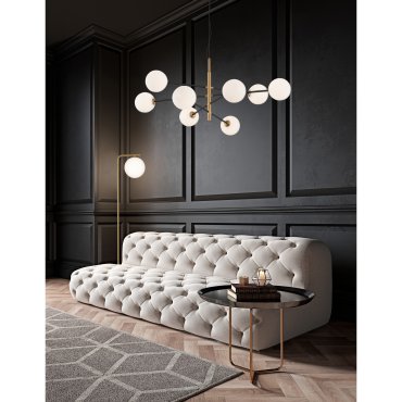 Nova Luce Vitra - hanglamp - 120 x 103 x 145 cm - satijn goud en zwart