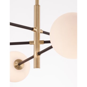 Nova Luce Vitra - hanglamp - 103 x 75 x 136 cm - satijn goud en zwart