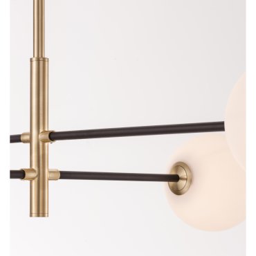Nova Luce Vitra - hanglamp - 103 x 85 x 130 cm - satijn goud en zwart