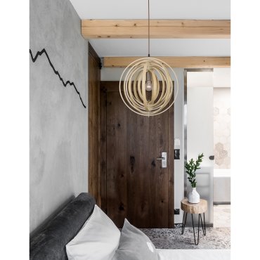 Nova Luce Asco - hanglamp - Ø 43 x 130 cm - lichtbruin