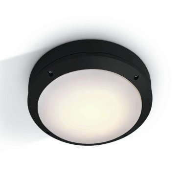 ONE Light Round E27 Outdoor - buiten plafond/wandverlichting - Ø 26,5 x 8,8 cm - IP54 - zwart