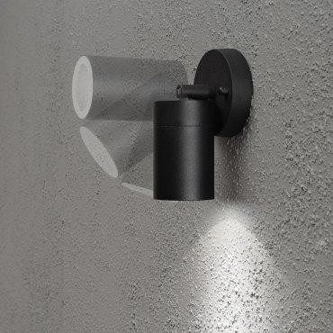 Konstsmide Modena - kantelbaar buiten wandlamp - 6 x 9 x 15 cm - IP44 - zwart