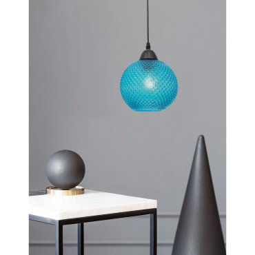 Nova Luce Porto - hanglamp - Ø 18 x 140 cm - blauw
