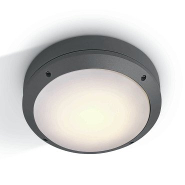 ONE Light Round E27 Outdoor - buiten plafond/wandverlichting - Ø 26,5 x 8,8 cm - IP54 - antraciet