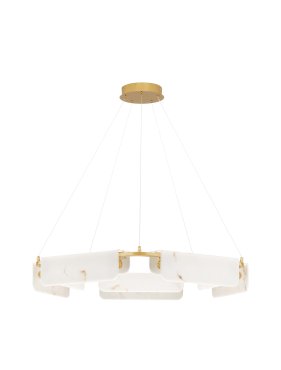 Nova Luce Aider - hanglamp - Ø 93 x 130 cm - 45W dimbare LED incl. - messing goud