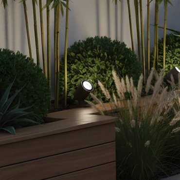 VK Lighting Sui - spot op piek - Ø 7 x 9,8 cm - 12W LED incl. - IP65 - roestbruin