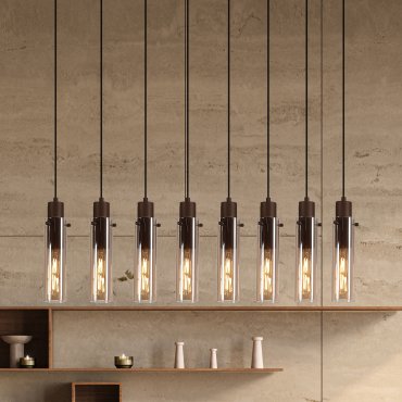 Searchlight Sweden II - hanglamp - 110 x 120 cm - mokka en amber