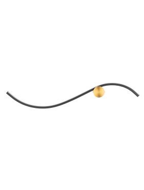 Nova Luce Kima - wandlamp - 65 x 13 x 6 cm - 14W LED incl. - goud en zandzwart