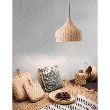 Nova Luce Mia - hanglamp - Ø 38,5 x 250 cm - bruin en zwart