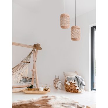 Nova Luce Aurora - hanglamp - Ø 24,5 x 250 cm - bruin en zwart