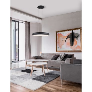 Nova Luce Gap - hanglamp - Ø 51 x 120 cm - 50W LED incl. - zwart