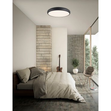 Nova Luce Gap - plafondverlichting - Ø 61 x 9 cm - 62W LED incl. - zwart