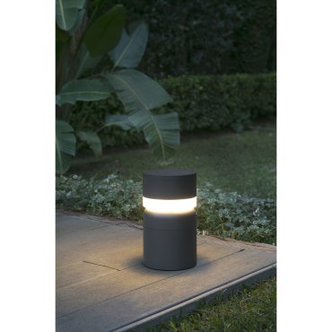 Faro Sete - tuinpaal - Ø 14,5 x 25 cm - 6W LED incl. - IP54 - donkergrijs