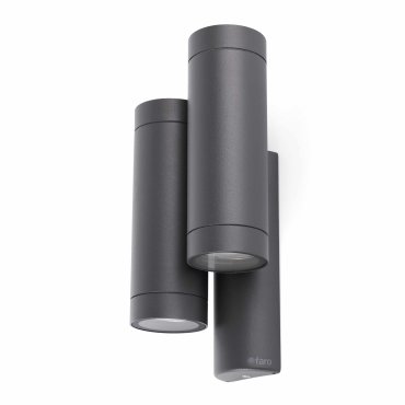 Faro Steps - wandverlichting - 14 x 10 x 27 cm - IP44 - donkergrijs