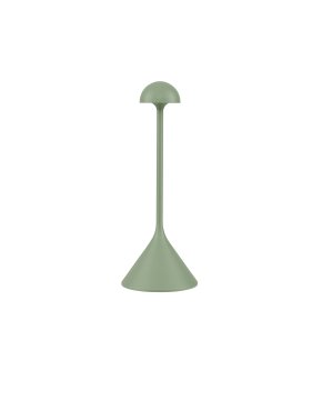 Nova Luce Dalt - oplaadbare tafellamp buiten - Ø 9,5 x 25 cm - 1W dimbare LED incl. - IP54 - olijfgroen