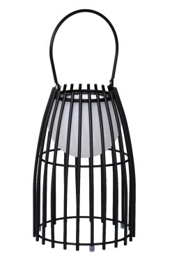 Lucide Fjara -  oplaadbare buiten tafellamp - 17 x 17,5 x 25 cm - 0,3W LED incl. - IP44 - zwart