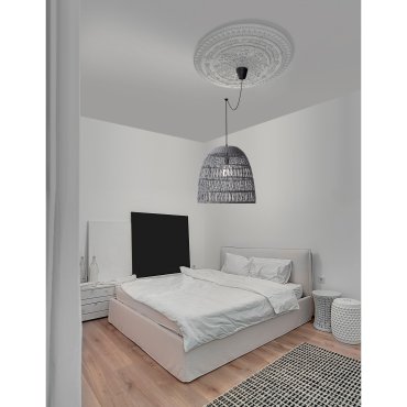 Nova Luce Destin - hanglamp - Ø 46,5 x 250 cm - grijs en zwart