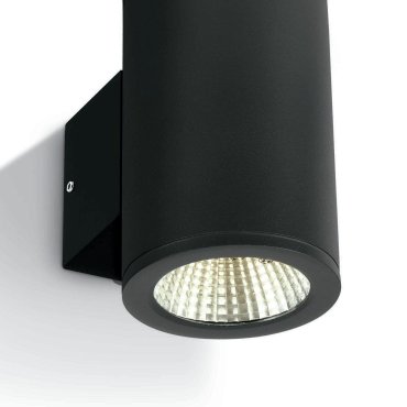 ONE Light Outdoor Wall Cylinders Up &amp; Down Beam - buiten wandverlichting - 8 x 10,6 x 13,8 cm - 2 x 6W LED incl. - IP54 - zwart