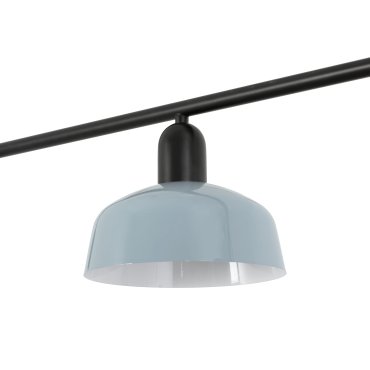 Faro Tatawin S - hanglamp - 100 x 18,4 x 210 cm - satijnzwart en glanzend grijsblauw