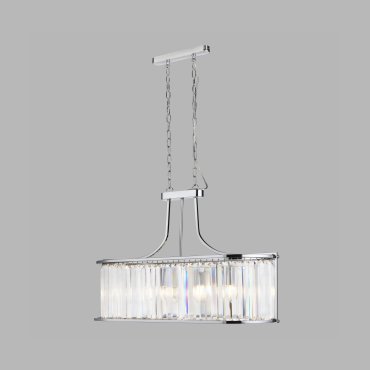 Searchlight Victoria - hanglamp - 78 x 30 x 150 cm - chroom en transparant