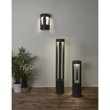 Searchlight Michigan - tuinpaal - 13 x 13 x 80 cm - 5,5W LED incl. - IP54 - donkergrijs