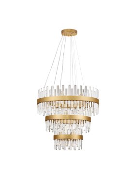 Nova Luce Crown - hanglamp - Ø 75 x 200 cm - satijn goud