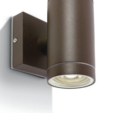 ONE Light GU10 Outdoor Cylinders - buiten wandverlichting - Ø 6,5 x 14,2 cm - IP54 - roestbruin