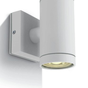ONE Light GU10 Outdoor Cylinders - buiten wandverlichting - Ø 6,5 x 14,2 cm - IP54 - wit