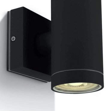 ONE Light GU10 Outdoor Cylinders - buiten wandverlichting - Ø 6,5 x 14,2 cm - IP54 - zwart