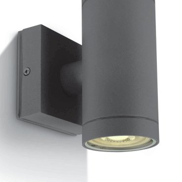 ONE Light GU10 Outdoor Cylinders - buiten wandverlichting - Ø 6,5 x 14,2 cm - IP54 - antraciet