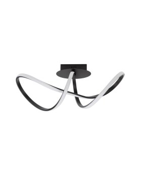 Nova Luce Amara - plafondlamp - 61 x 24,5 x 27 cm - 23W LED incl. - zandzwart