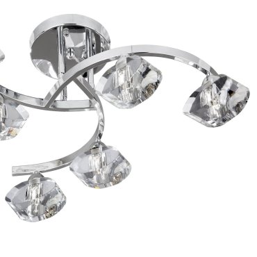 Searchlight Sculptured Ice II - plafondverlichting - Ø 56 x 22 cm - chroom