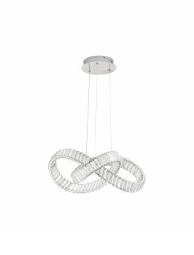 Nova Luce Conceto - hanglamp - Ø 60 x 120 cm - 49W dimbare LED incl. - chroom
