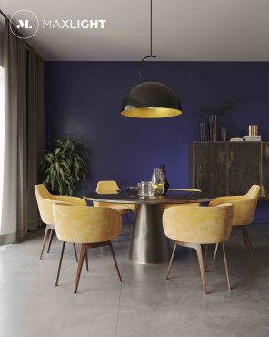 Maxlight Twenty - hanglamp - Ø 40 x 50 cm - zwart en goud