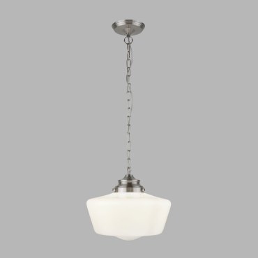 Searchlight School House - hanglamp - Ø 30 x 120 cm - IP44 - satijn zilver